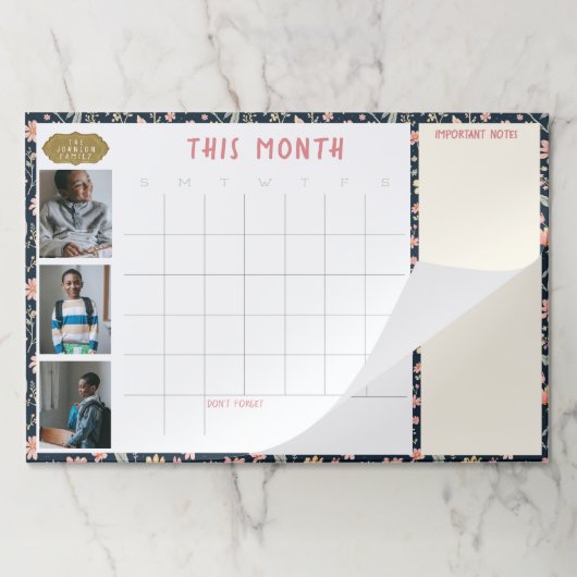 DIY Large 2-in-1ファミリフォトデスクのウォールカレンダー ペーパーパッド (折り畳み)