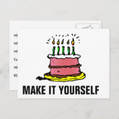 DIY Make It Yourself Birthday Party Invitation Pos インビテーションポストカード (正面/裏面)