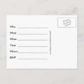 DIY Make It Yourself Birthday Party Invitation Pos インビテーションポストカード (裏面)