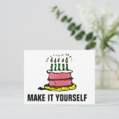 DIY Make It Yourself Birthday Party Invitation Pos インビテーションポストカード (スタンド正面)