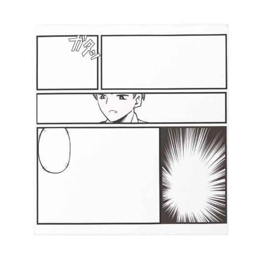 DIY Manga Comic Strip – Blank Panel with Japanes ノートパッド (正面)