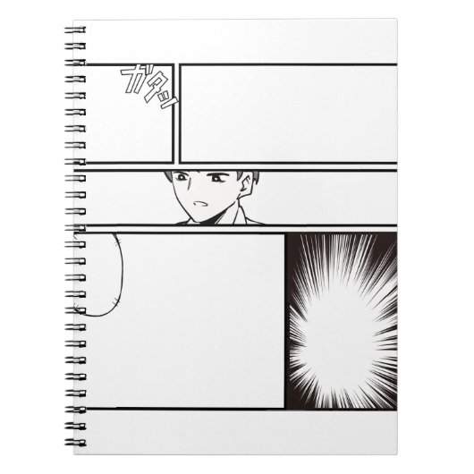  DIY Manga Comic Strip – Blank Panel with Japanes ノートブック (正面)