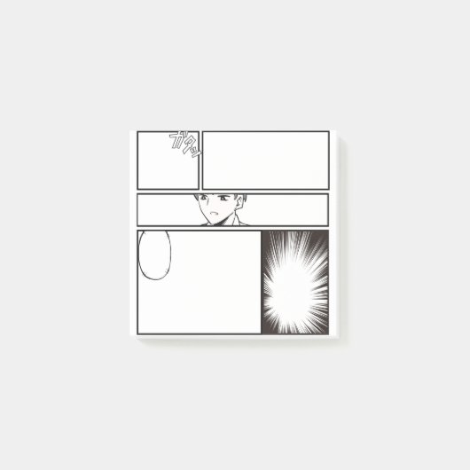  DIY Manga Comic Strip – Blank Panel with Japanes ポストイット (正面)