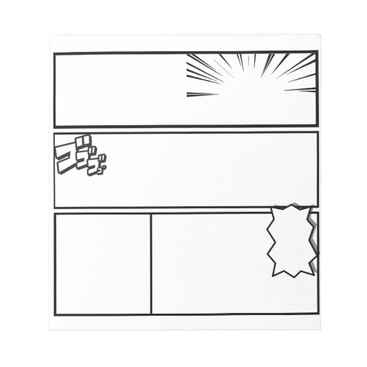  DIY Manga Panel 3– Customizable Japanese Comic  ノートパッド (正面)