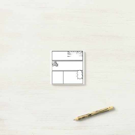 DIY Manga Panel 3– Customizable Japanese Comic ポストイット (デスク上)