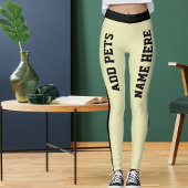 DIY Modern Animal Lover Pet Friends Cat Mom Cream レギンス