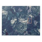 DIY Navy Rose Gold Wedding Euro Envelope Liner ノートパッド (正面)