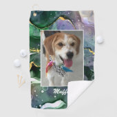 DIY Pet's or Child's Photo & Name，インク抽象芸術10 ゴルフタオル (インサイチュ)