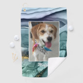 DIY Pet's or Child's Photo & Name，インク抽象芸術9 ゴルフタオル (インサイチュ)