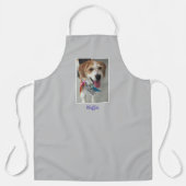 DIY Pet's Photo & Name Or Child, Lt. Gray エプロン (正面)