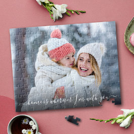 DIY Photo Home Is With You Script引用文Keepsake ジグソーパズル