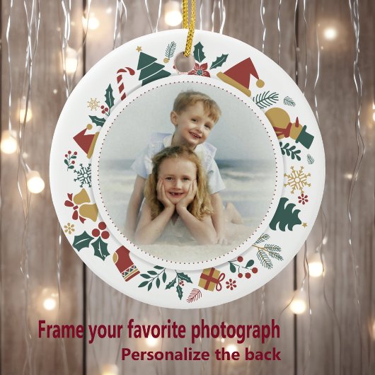 DIY Photo in Christmas Images 縁ど Circle セラミックオーナメント