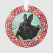 DIY Rabbit on Red Christmas Ornament オーナメント (正面)