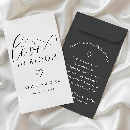 DIY Seed Packet Favor | Black & White Wildflower チラシ