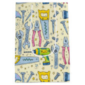 DIY Tool Collection With Doodle Stars ミディアムペーパーバッグ (裏面)