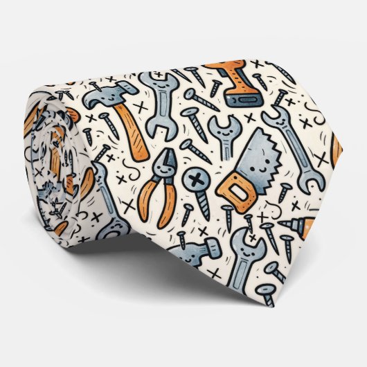 DIY Tools Cartoon Kawaii Art ネクタイ (ロール)