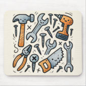 DIY Tools Doodle Cartoon マウスパッド (正面)