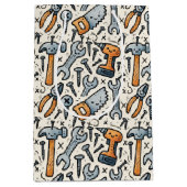 DIY Tools Doodle Cartoon ミディアムペーパーバッグ (正面)