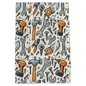 DIY Tools Doodle Cartoon ミディアムペーパーバッグ (裏面)