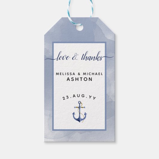 #DIY #Wedding #Nautical水色#Anchor賛成 ギフトタグ (正面)