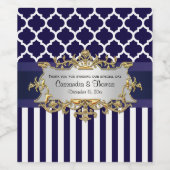 DIY & Wht Vモロッコワストライプインボトルラベル ワインラベル (シングルラベル)