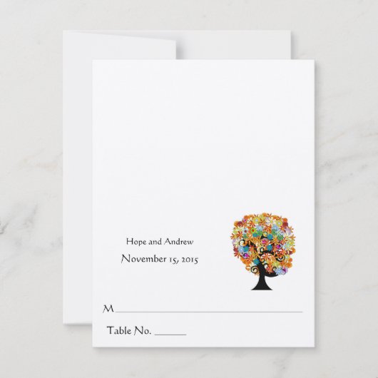 DIY Youスコアと折り畳みテント結婚の座席表 招待状 (正面)