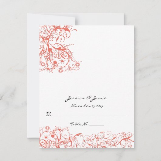 DIY Youスコアと折り畳みテント結婚の座席表 招待状 (裏面)