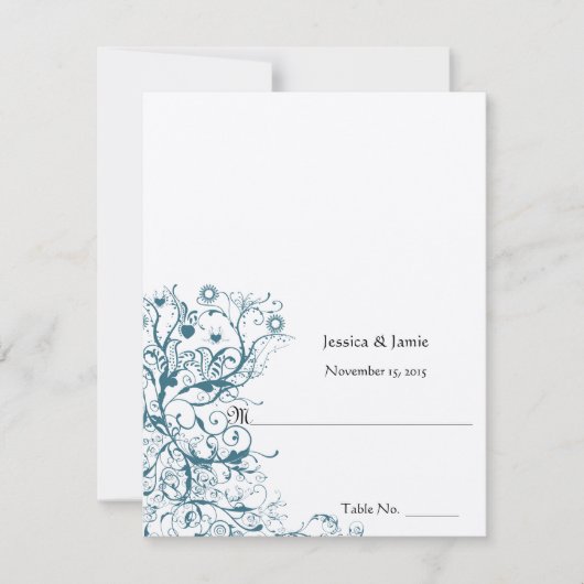 DIY Youスコアと折り畳みテント結婚の座席表 招待状 (正面)