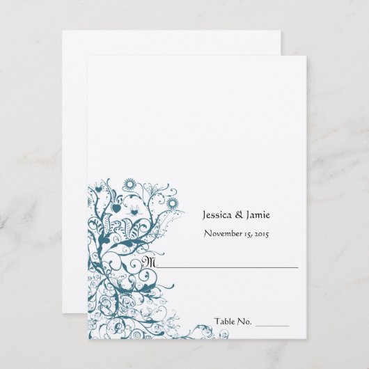 DIY Youスコアと折り畳みテント結婚の座席表 招待状 (正面/裏面)