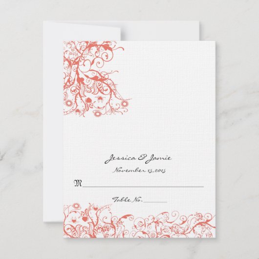 DIY Youスコアと折り畳みテント結婚の座席表 招待状 (正面)