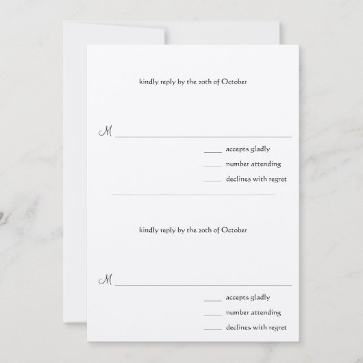 DIY You Score Wedding RSVP Cards for the 4x9 招待状 (正面)