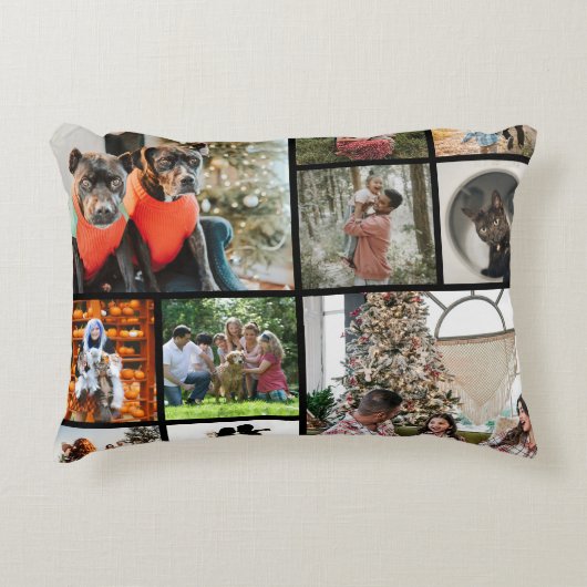DIY YOUR | FAMILY Two Sided Family 10 Pictures アクセントクッション (正面)