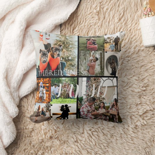 DIY YOUR | FAMILY Two Sided Family 10 Pictures Thr クッション (ブランケット)