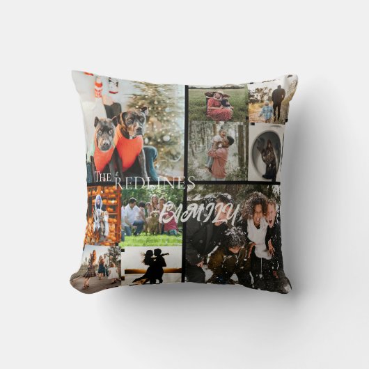 DIY YOUR | FAMILY Two Sided Family 10 Pictures Thr クッション (正面)