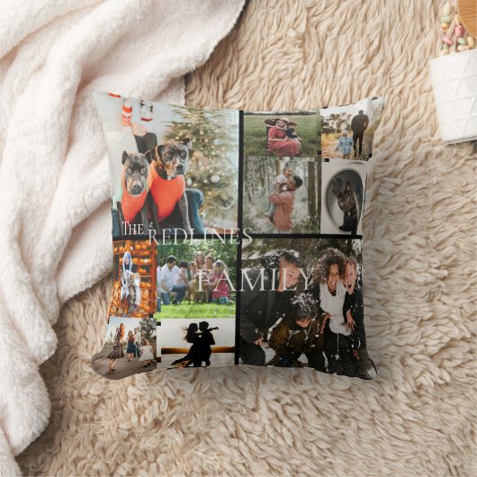 DIY YOUR | FAMILY Two Sided Family 10 Pictures Thr クッション (ブランケット)