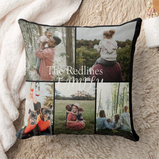 DIY YOUR | FAMILY Two Sided Family 5 Pictures  クッション (ブランケット)