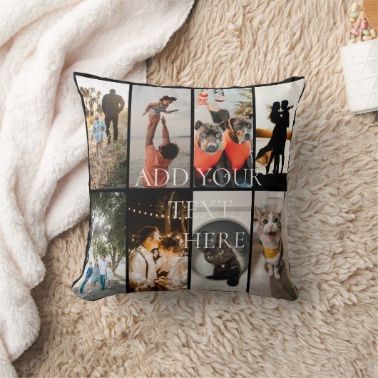 DIY YOUR | FAMILY Two Sided Family 8 Pictures Thr クッション (ブランケット)