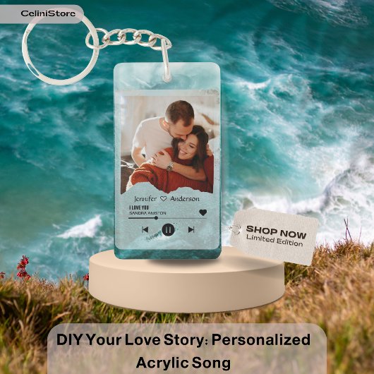 DIY Your Love Story:アクリルパーソナライズされたソング キーホルダー