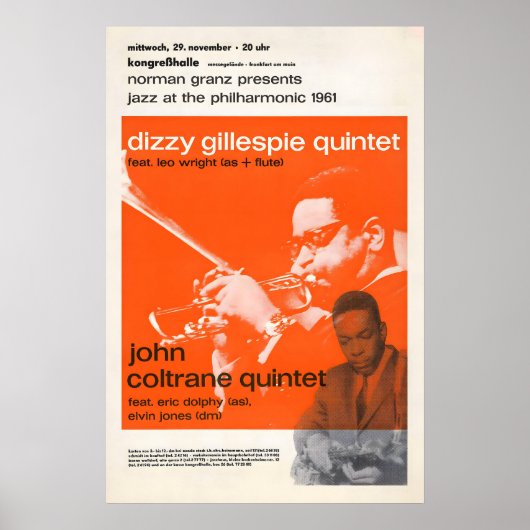 Dizzy Gillespie - John Coltrane jazz poster - Jazz ポスター (正面)
