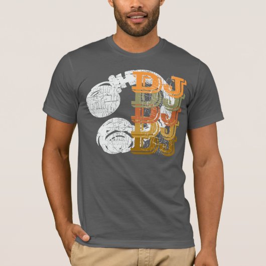 DJおよびヘッドフォン Tシャツ (正面)