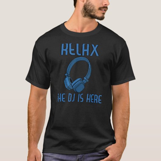 DjがクールこリラックスこDeejay Headphones Tシャツ (正面)