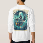 DJで冒険に飛び込むスティームパンクを操縦 スウェットシャツ (裏面)