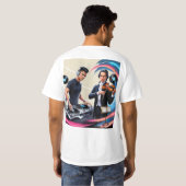 DJとギターカラーシャツ Tシャツ (裏面フル)