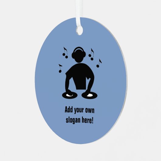 DJとミュージシャンのテーマ- Disk Jockeyとテキスト メタルオーナメント (正面左)