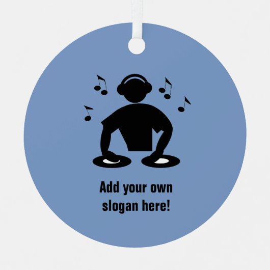 DJとミュージシャンのテーマ- Disk Jockeyとテキスト メタルオーナメント (正面)
