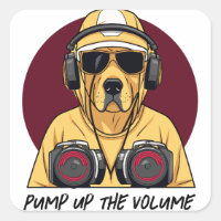 DJに扮したゴールデンレトリバー