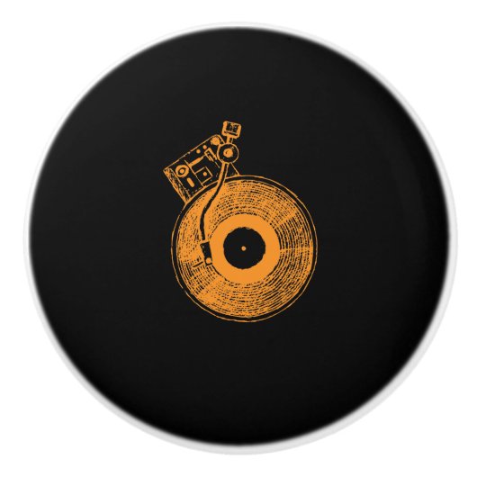 DJのためのレコードプレーヤーのターンテーブル音楽ギフト セラミックノブ (正面)