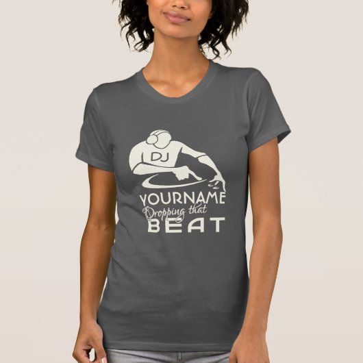 DJのカスタムなワイシャツ-スタイル及び色を選んで下さい Tシャツ (正面)