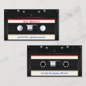 DJのクールで黒いカセットテープ 名刺 (正面/裏面)