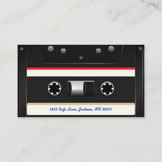 DJのクールで黒いカセットテープ 名刺 (裏面)